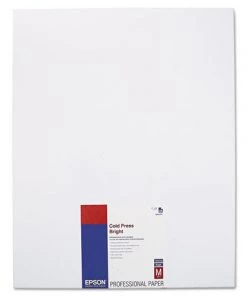 Epson S042311 21 Mil 17 In. X 22 In. Textured Matte Cold Press Bright Fine Art Paper - White (25/Pack)