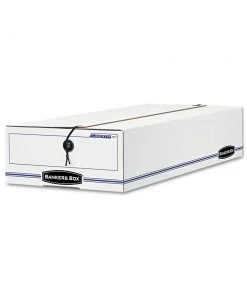 Bankers Box 00005 11 In. X 24 In. X 5 In. Liberty Check And Form Boxes - White/Blue (12/Carton)