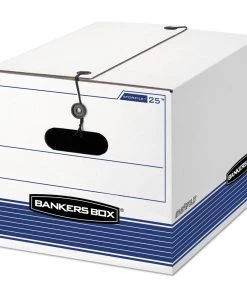 Bankers Box 0002501 12.25 In. X 16 In. X 11 In. Letter/Legal Files Medium-Duty Strength Storage Boxes - White,Blue (4/Carton)