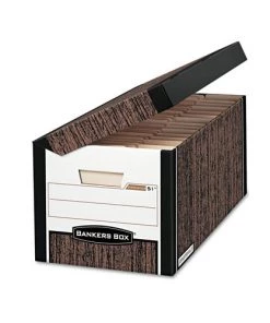 Bankers Box 00052 Systematic Letter/Legal Files Medium-Duty Strength Storage Boxes - Woodgrain (12/Carton)