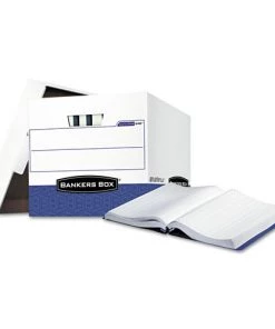Bankers Box 00648 13.75 In. X 17.75 In. X 13 In. Data-Pak Letter Files Storage Boxes - White/Blue (12/Carton)