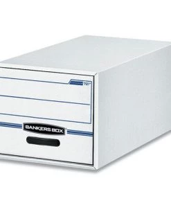 Bankers Box 00722 STOR/DRAWER Basic Space-Savings 16.75 In. X 19.5 In. X 11.5 In. Legal File Storage Drawers - White/Blue (6/Carton)