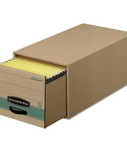 Bankers Box 1231101 Stor/Drawer Steel Plus 14 In. X 25.5 In. X 11.5 In. Letter Files, Extra Space-Savings Storage Drawers - Kraft/Green(6/Carton)