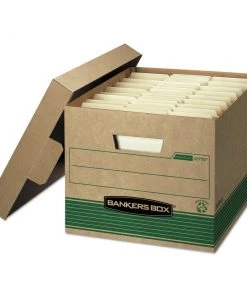 Bankers Box 1277008 12 In. X 16.25 In. X 10.5 In. Medium-Duty Letter/Legal Files 100% Recycled Storage Boxes - Brown (20/Carton)