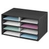 Bankers Box 6170301 19.5 In. X 12.38 In. X 10.25 In. 8 Letter Sections, Decorative Sorter - Black/Gray Pinstripe