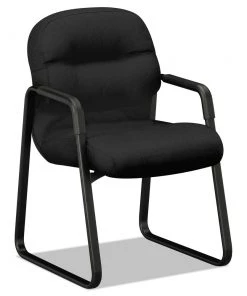 HON H2093.CU10.T Pillow-Soft 300 Lbs. Capacity 23.25 In. X 27.75 In. X 36 In. Fixed Arm Guest Chair - Black