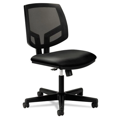 HON H5713.SB11.T Volt Series 250 Lbs. Capacity Mesh Back Synchro-Tilt Leather Task Chair - Black