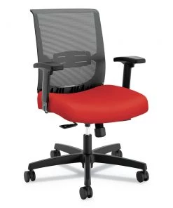 HON HONCMY1ACU67 Convergence 275 Lbs. Capacity Synchro-Tilt Mid-Back Task Chair - Red/Black