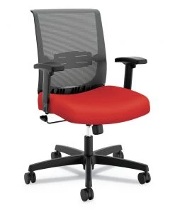 HON HONCMZ1ACU67 Convergence 275 Lbs. Capacity Swivel-Tilt Mid-Back Task Chair - Red/Black