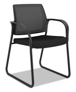 HON HISB6.F.E.IM.CU10.T Ignition Series 300 Lbs. Capacity Fixed Arm Mesh Back Guest Chair - Black