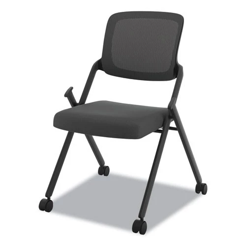 HON HVL304.VA10.T Mesh Back Nesting Chairs - Black (2/Carton) - Image 3