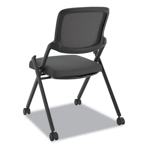 HON HVL304.VA10.T Mesh Back Nesting Chairs - Black (2/Carton) - Image 4