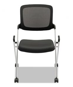 HON HVL304.VA10.X VL304 250 Lbs. Capacity Mesh Back Nesting Chair - Black/Silver (2/Carton)
