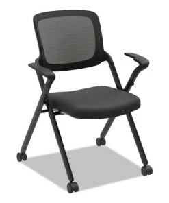 HON HVL314.VA10.T Mesh Back Nesting Chair Supports Up To 250 Lbs. - Black (2/Carton)