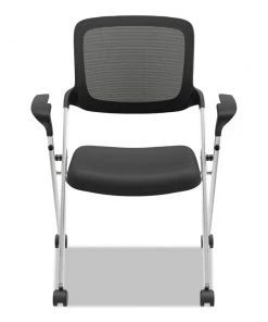 HON HVL314.VA10.X VL314 250 Lbs. Capacity Mesh Back Nesting Chair - Black/Silver (2/Carton)