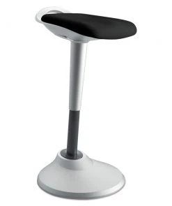 HON HVLPERCH.ASF10.X Perch Series Backless Seat Supports Up To 250 Lbs. - Black Seat/Silver Base
