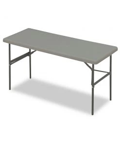 Iceberg 65377 60 In. X 24 In. X 29 In. 1200 Lbs. Capacity, Rectangular Top, IndestrucTable Classic Folding Table - Charcoal