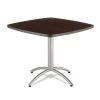 Iceberg 65614 CafeWorks 36 In. X 36 In. X 30 In. Square Cafe Table - Walnut/Silver