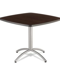 Iceberg 65614 CafeWorks 36 In. X 36 In. X 30 In. Square Cafe Table - Walnut/Silver