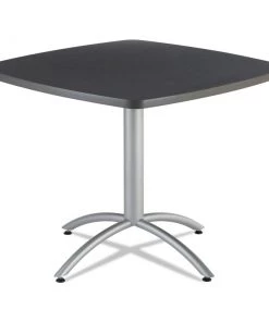 Iceberg 65618 CafeWorks 36 In. X 36 In. X 30 In. Cafe-Height, Square Top Table - Graphite Granite/Silver