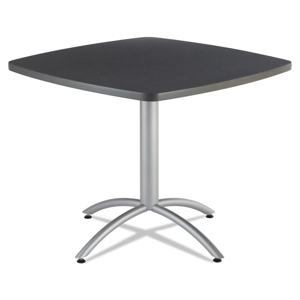 Iceberg 65618 CafeWorks 36 In. X 36 In. X 30 In. Cafe-Height, Square Top Table - Graphite Granite/Silver