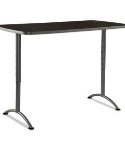 Iceberg 69314 ARC 30 In. X 60 In. X 30 - 42 In. Rectangular Adjustable Height Table - Walnut/Gray