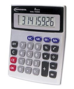 Innovera IVR15927 Dual Power 8 Digit LCD Display Cordless Desktop Calculator