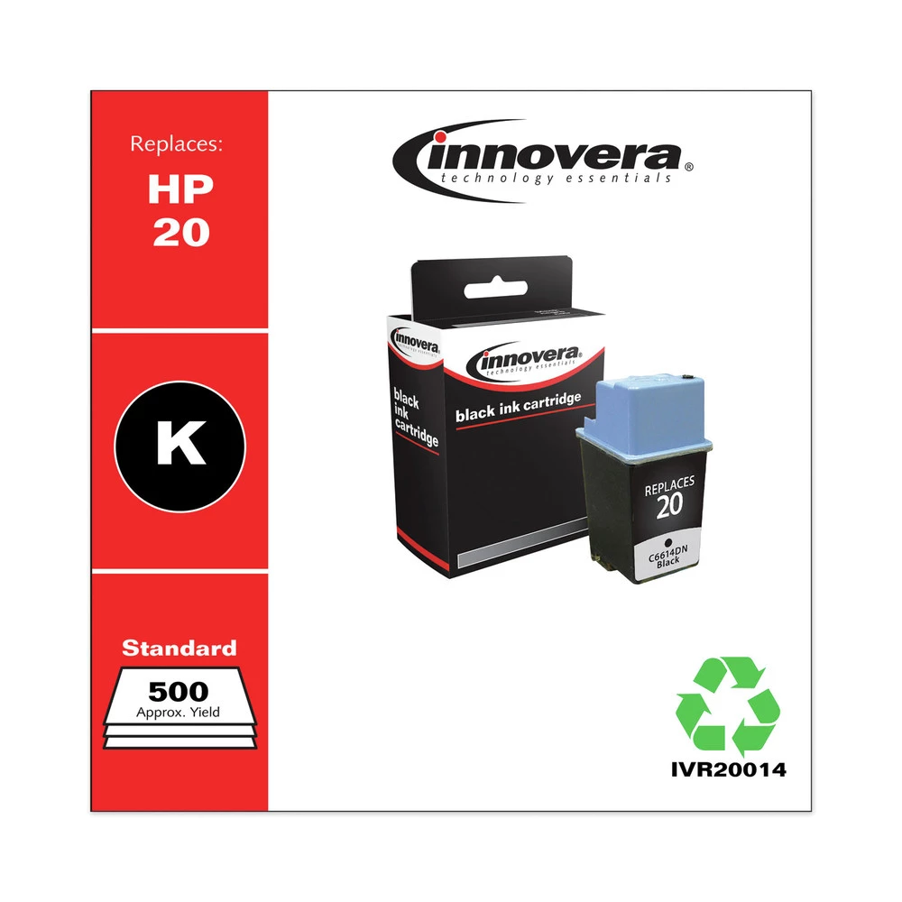 Innovera IVR20014 Remanufactured 500-Page Yield Ink For HP 20 (C6614DN) - Black - Image 3