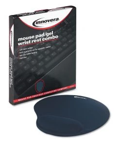 Innovera IVR50447 10-3/8 In. X 8-7/8 In. Nonskid Base, Mouse Pad With Gel Wrist Pad - Blue