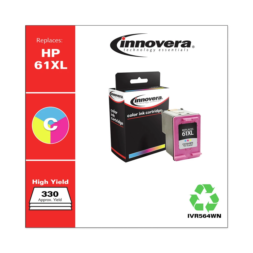 Innovera IVR564WN 330 Page-Yield Remanufactured Replacement For HP 61XL Ink Cartridge - Tri-Color - Image 3