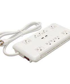 Innovera IVR71670 2880 Joules 6 Ft. Cord 10 Outlets/2 USB Charging Ports Slim Surge Protector - White