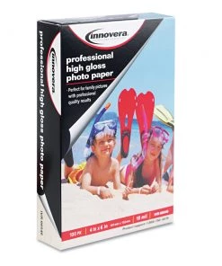 Innovera IVR99546 10 Mil 4 In. X 6 In. High-Gloss Photo Paper - High-Gloss White (100/Pack)
