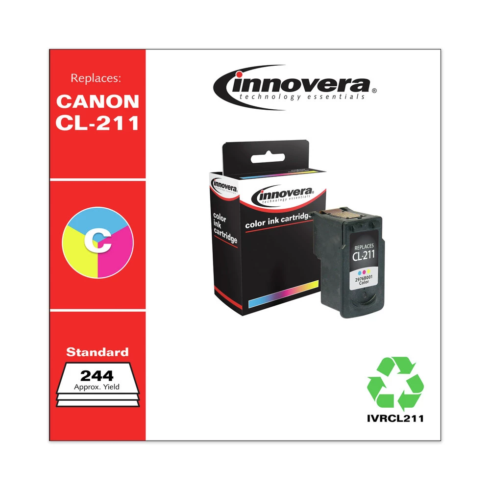 Innovera IVRCL211 Page-Yield, Replacement For Canon CL-211 (2976B001), Remanufactured Ink - Tri-Color - Image 3