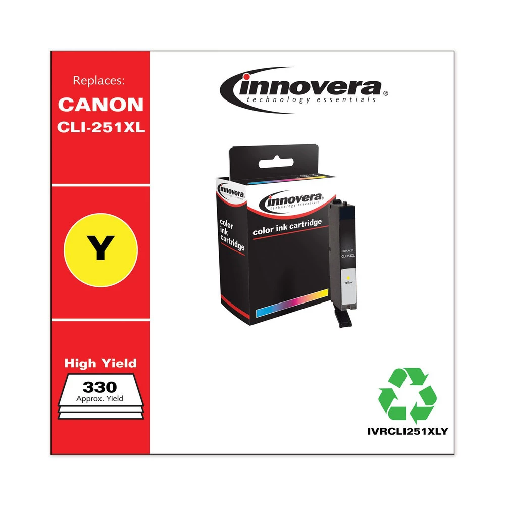 Innovera IVRCLI251XLY Remanufactured 685-Page High-Yield Ink For Canon CLI-251XL (6451B001) - Yellow - Image 2