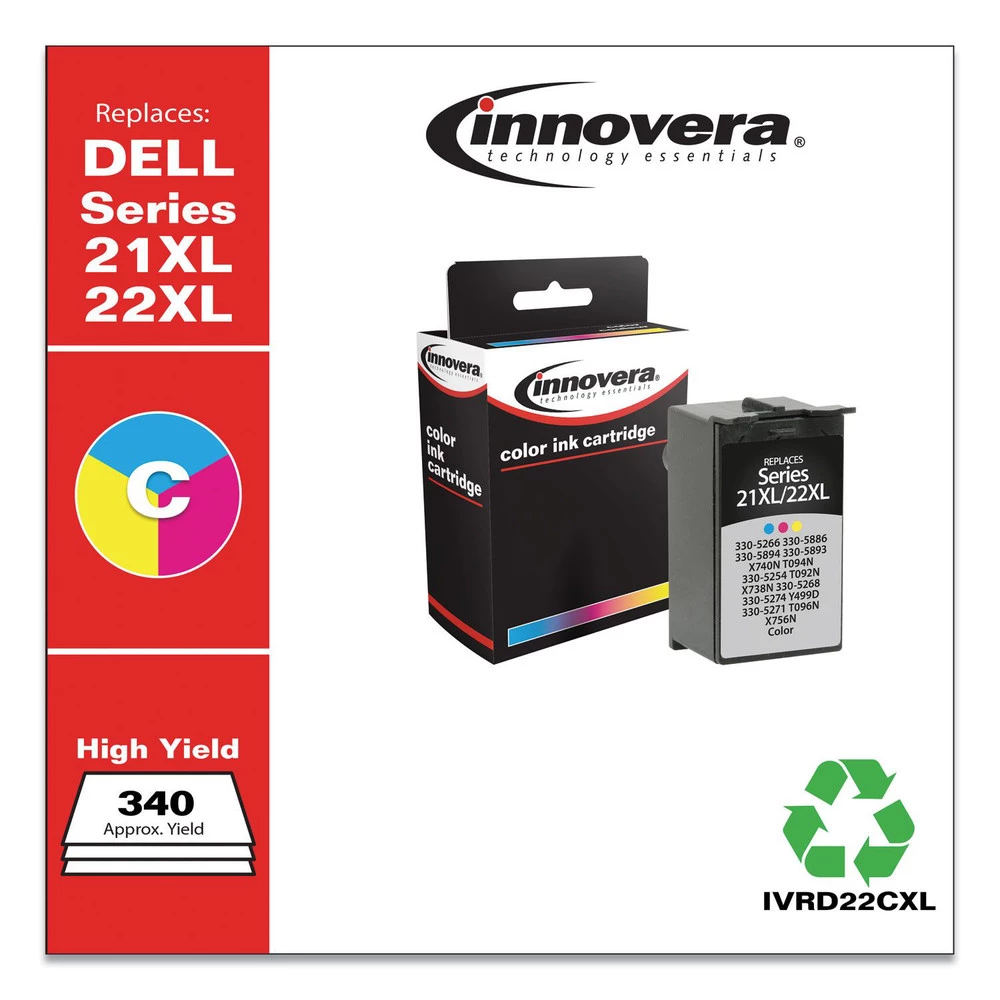Innovera IVRD22CXL 340 Page-Yield Remanufactured Replacement For Dell 21XL/22XL Ink Cartridge - Tri-Color - Image 2