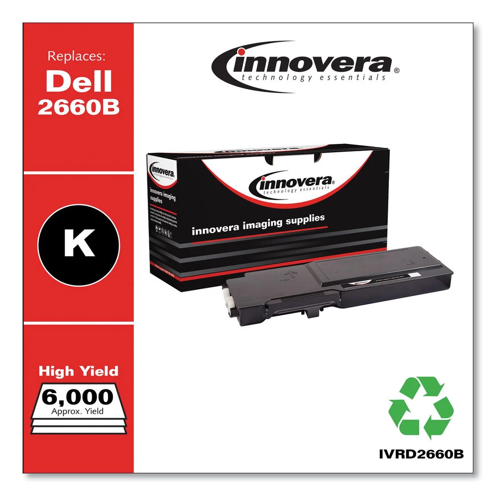 Innovera IVRD2660B Remanufactured 6000-Page High-Yield Toner For Dell 593-BBBU - Black - Image 2