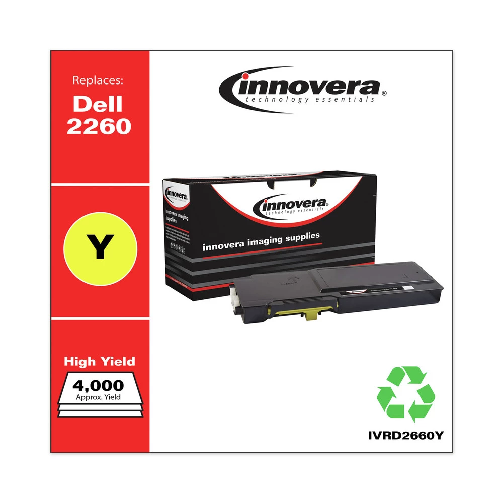Innovera IVRD2660Y Remanufactured 4000-Page High-Yield Toner For Dell 593-BBBR - Yellow - Image 3