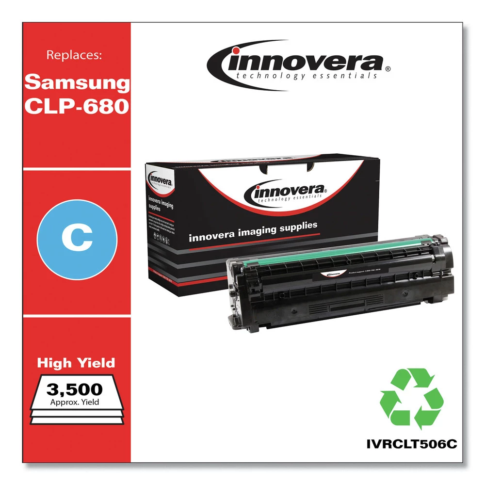 Factory Reconditioned Innovera IVRCLT506C Remanufactured Cyan High-Yield Toner, Replacement For Samsung Clt-C506l, 3,500 Page-Yield - Image 3