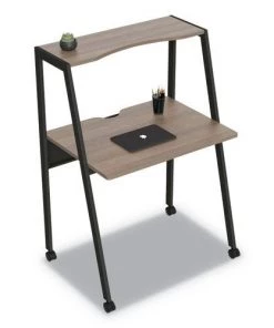 Linea Italia LITSH764NW Kompass 33 In. X 23.75 In. X 48 In. Flexible Home/Office Desk - Natural Walnut