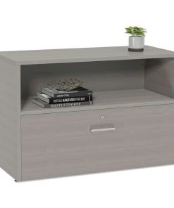 Linea Italia LITUR604ASH Urban 35.25 In. X 15.25 In. X 23.75 In. Bottom Pedestal, 36 In. Credenza - Ash