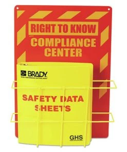 LabelMaster H121370 14 In. X 4.5 In. X 20 In. SDS Compliance Center - Yellow/Red