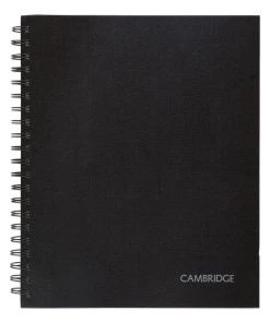 Cambridge Limited 06100 1 Subject Wide/Legal Rule 8.5 In. X 11 In. Hardbound Notebook With Pocket - Black Cover (96 Sheets)