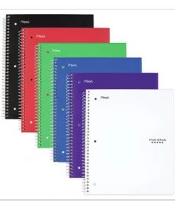 Five Star 06208 200 Sheet 5 Subject 8 Pocket 8.5 In. X 11 In. Medium/College Rule Wirebound Notebook - Randomly Assorted Covers