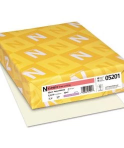 Neenah Paper 05201 Classic 24 Lbs. 8.5 In. X 11 In. Linen Stationery - Classic Natural White (500/Ream)
