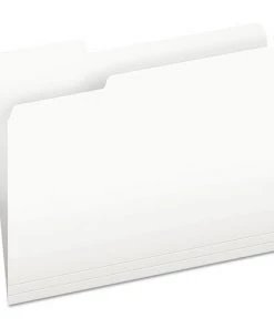 Pendaflex 152 1/3 WHI Colored File Folders, 1/3-Cut Tabs, Letter Size, White, 100/box