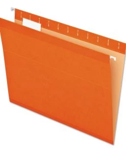 Pendaflex 04152 1/5 ORA Colored Reinforced Hanging Folders, Letter Size, 1/5-Cut Tab, Orange, 25/box