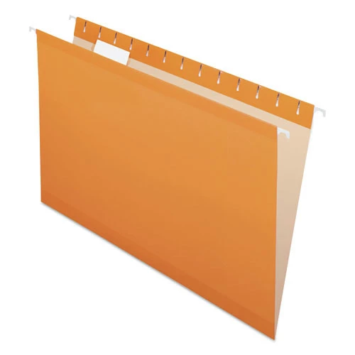 Pendaflex 04153 1/5 ORA Colored Reinforced Hanging Folders, Legal Size, 1/5-Cut Tab, Orange, 25/box