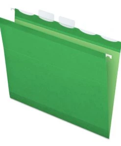 Pendaflex 42626 Ready-Tab 1/5 Cut Tab Letter Size Colored Reinforced Hanging Folders - Bright Green (25/Box)