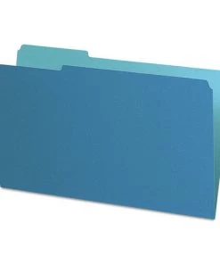 Pendaflex 4350 1/3 BLU 1/3 Cut Tab Legal Size Interior File Folders - Blue (100/Box)