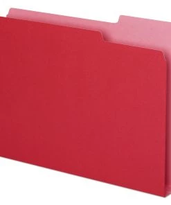 Pendaflex 54454 1/3 Cut Tab Double Stuff File Folders - Red (50/Pack)